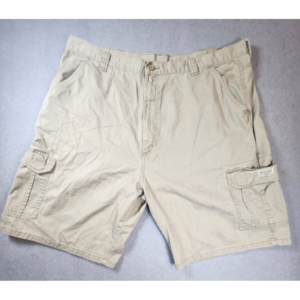 Wrangler Cargo Utility Shorts Men 40 Khaki Beige Y2K Work Wear Baggy